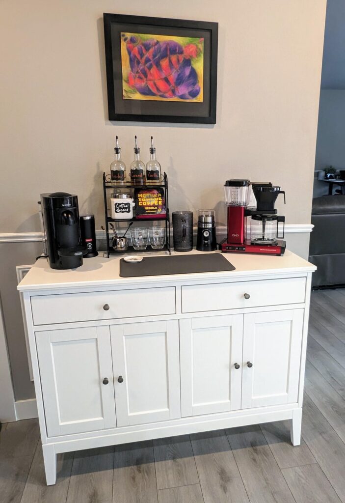 Coffee station in progress