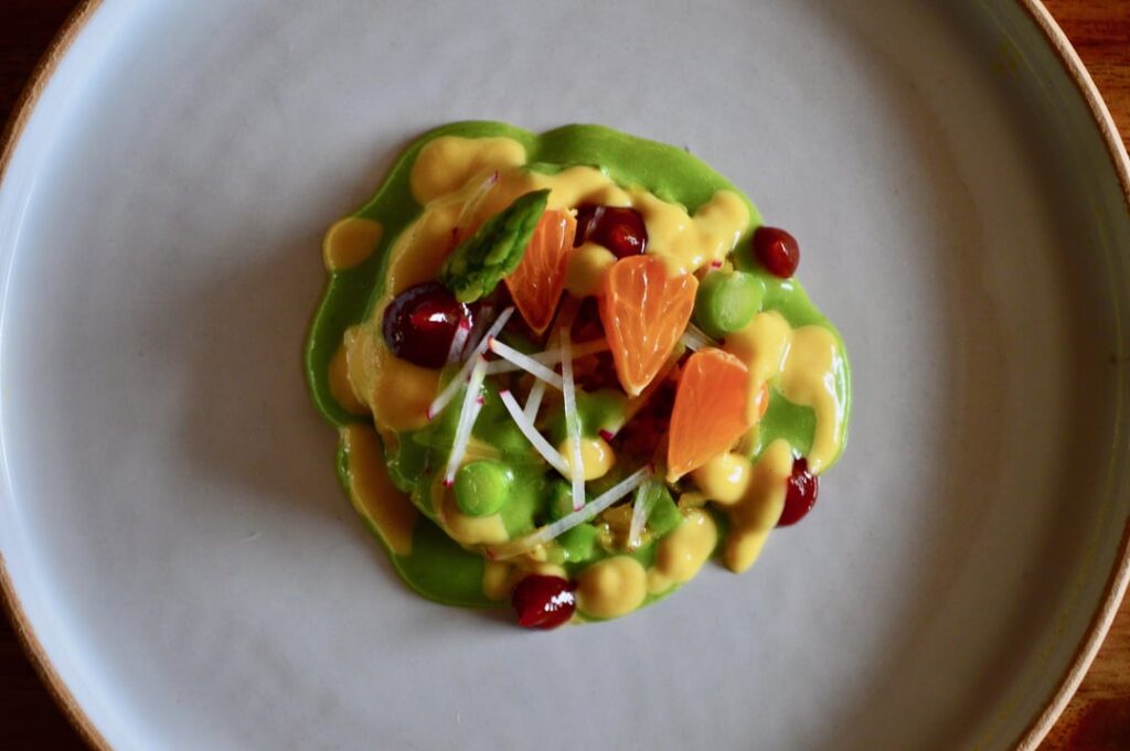 Asparagus, Golden Beet, Chili, Mandarin