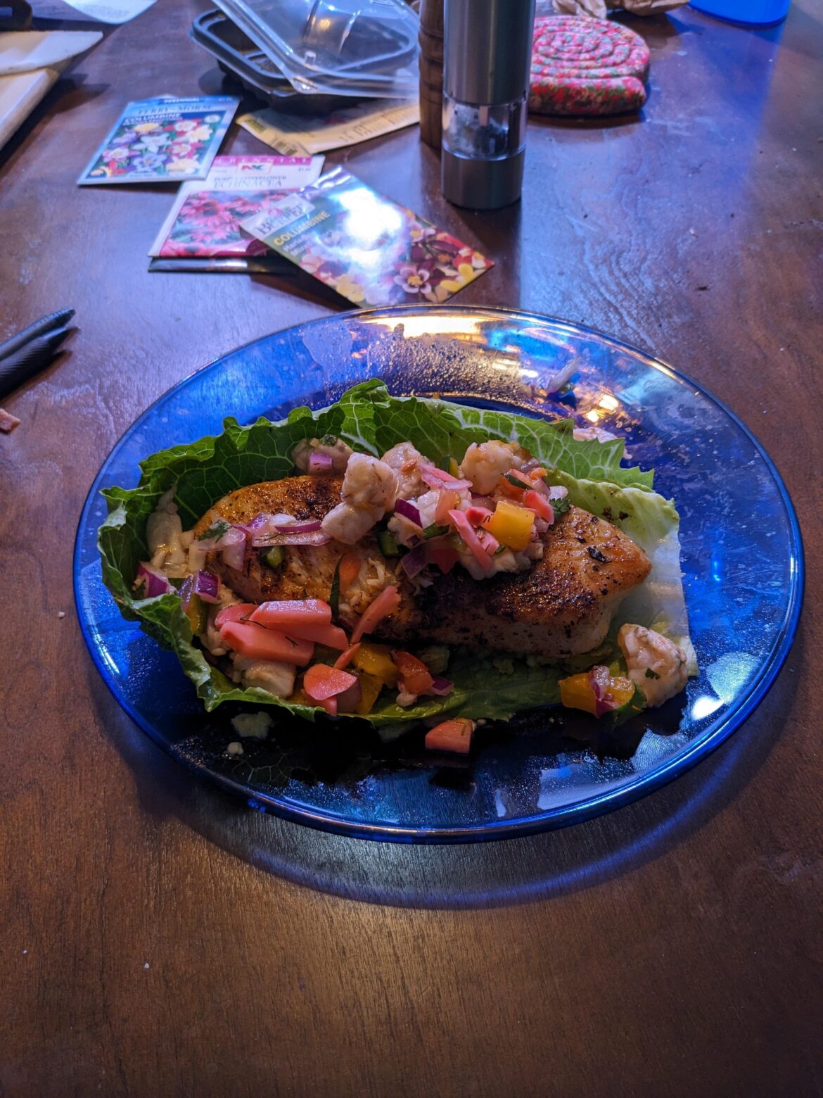 Tilapia+ shrimp ceviche lettuce boats
