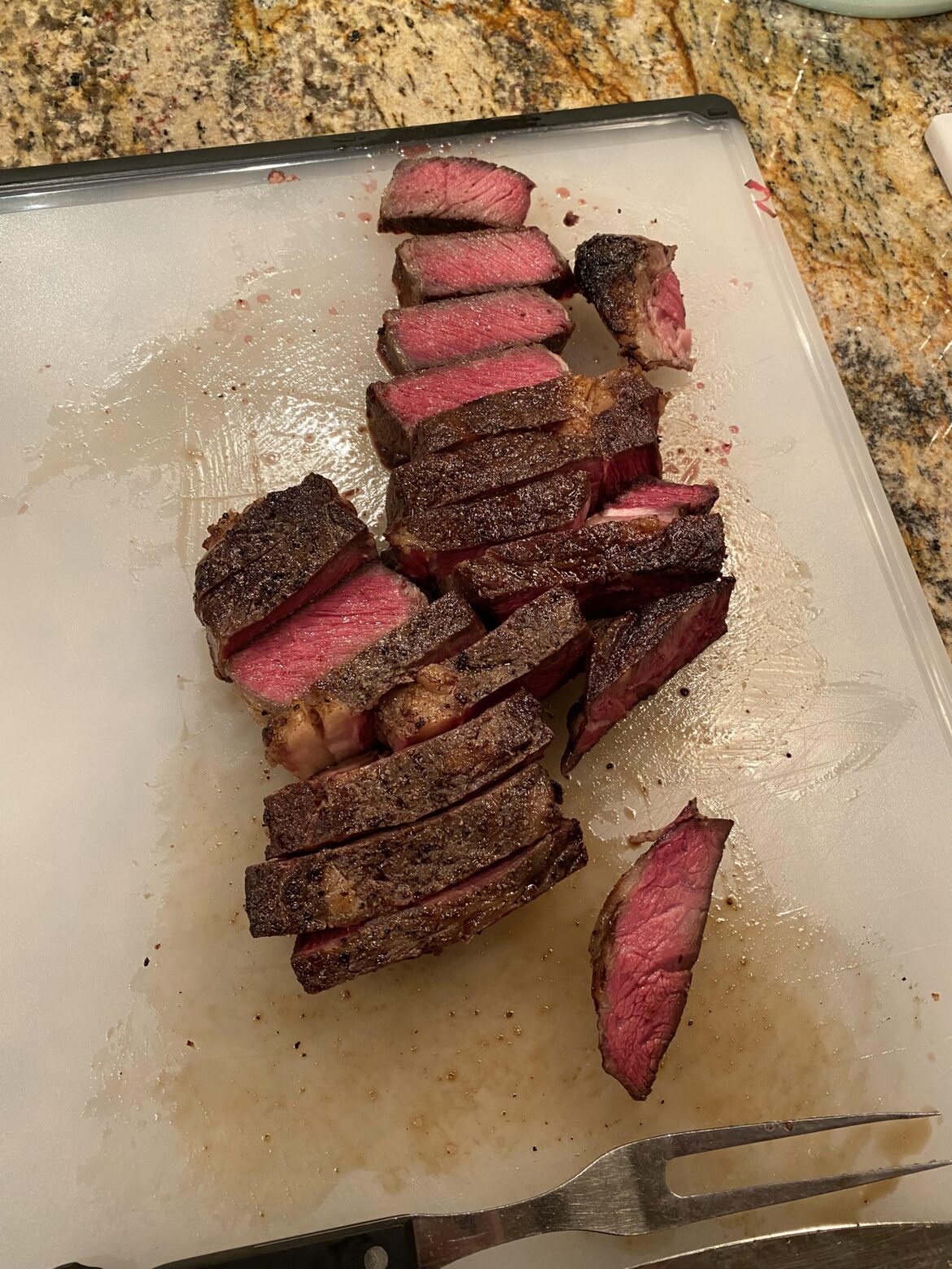 Reverse seared boneless ribeyes