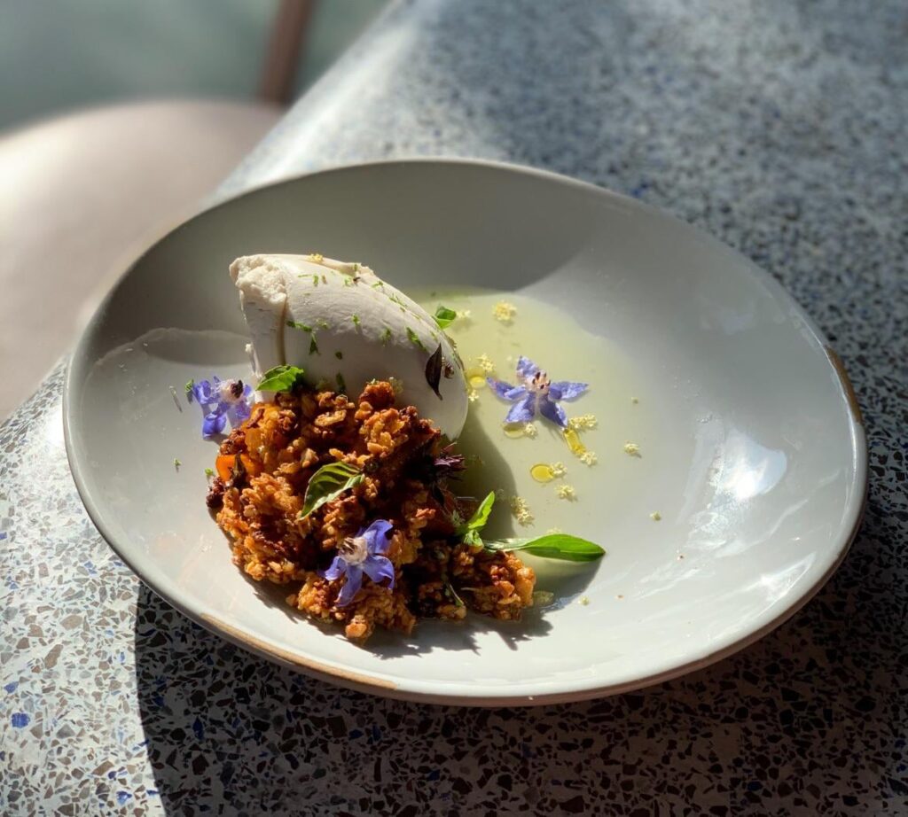 Coconut Cream, Mango Chutney, Peanut Crispies, Ginger Syrup, Thai Basil