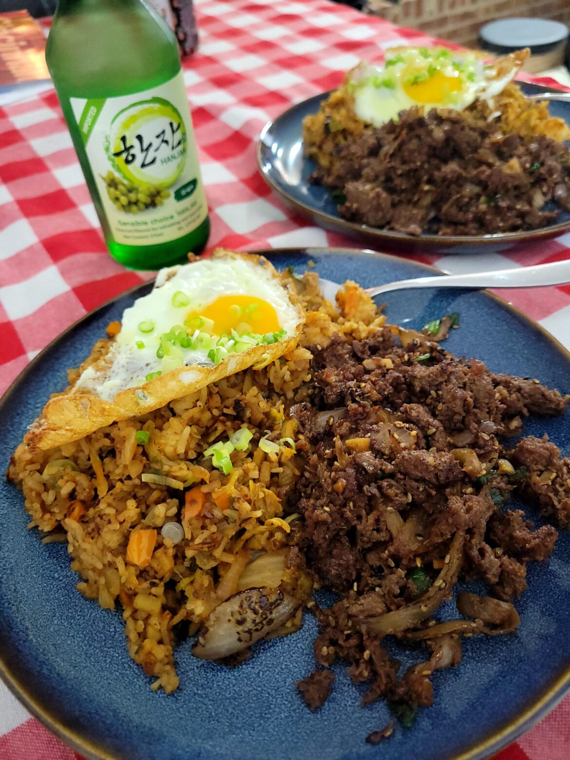 김치볶음밥, 불고기와 소주~ 캬~