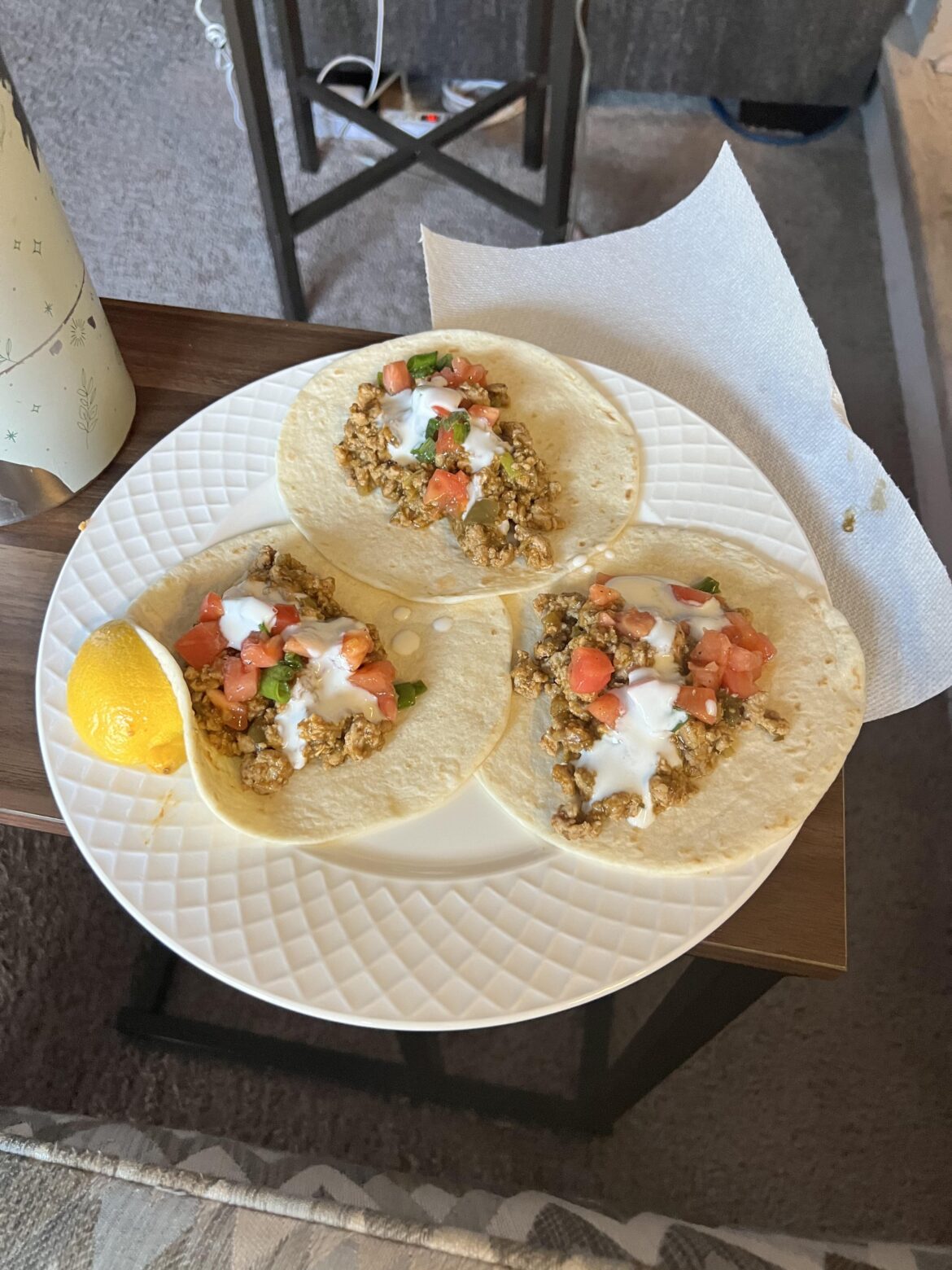Spicy salsa verde turkey tacos