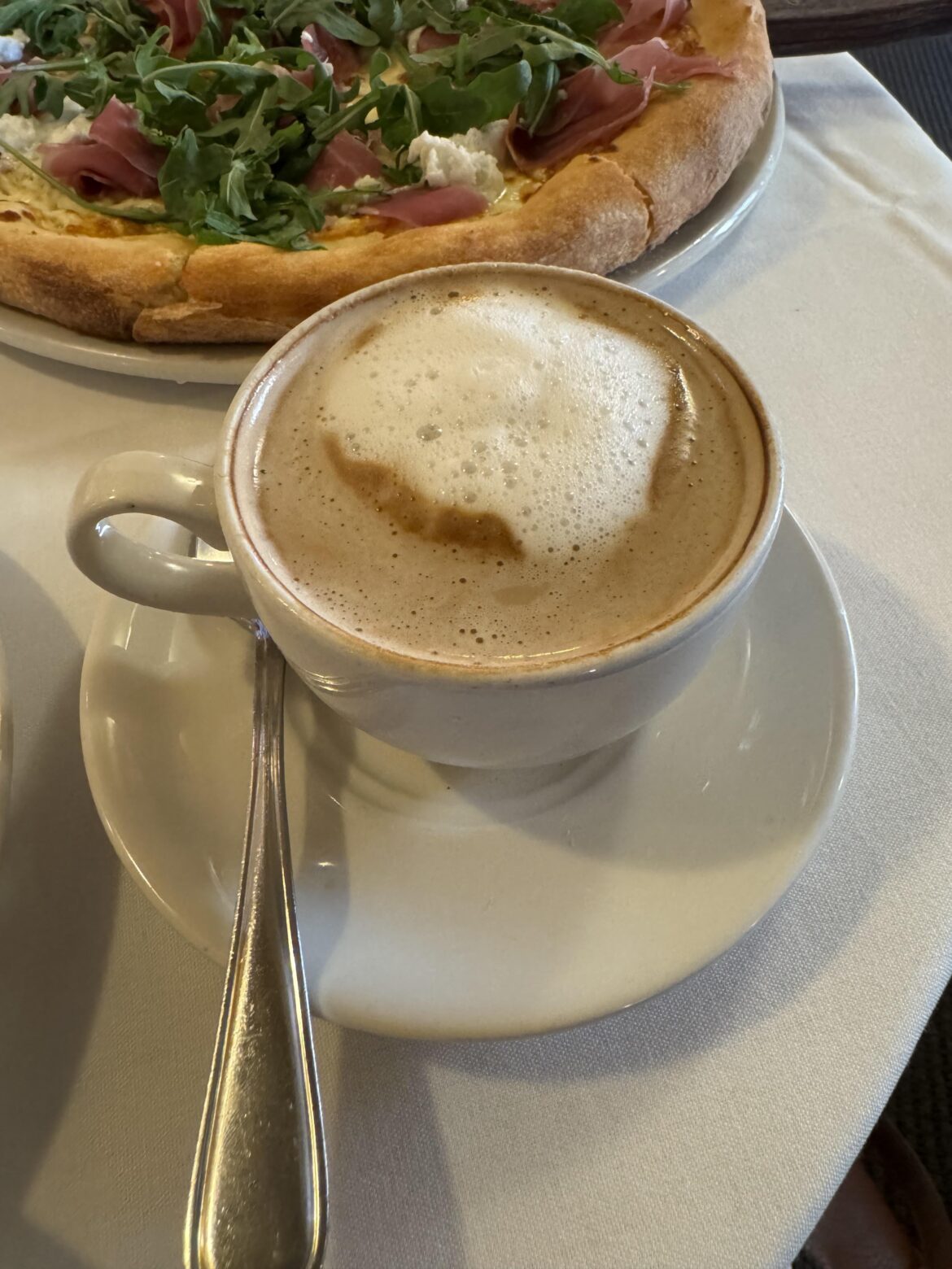 Cappuccino at Il Postino Restaurant in Toronto