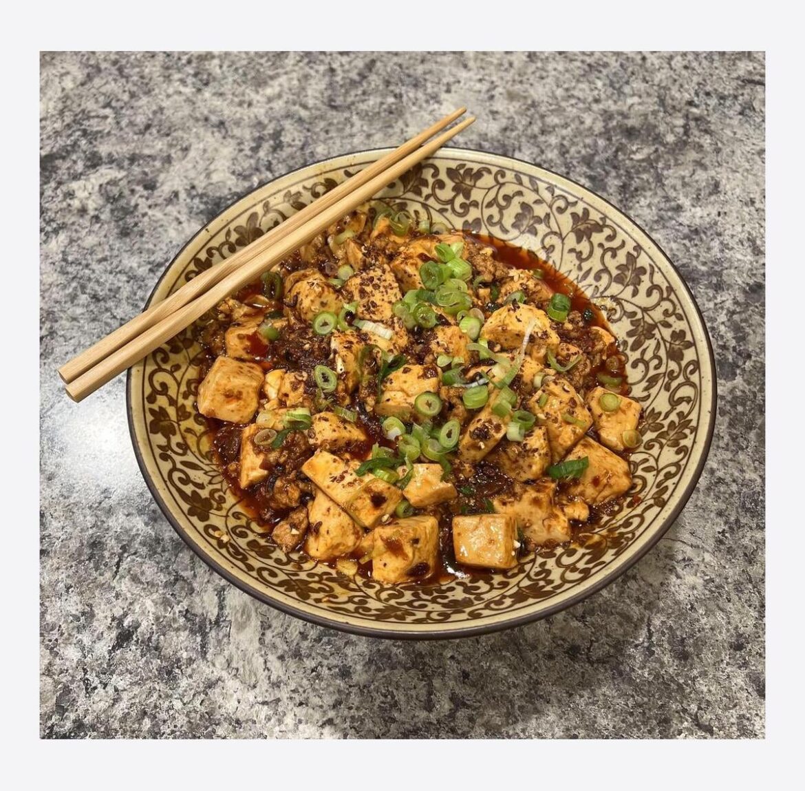 Kenji’s Mapo Tofu (except witn ground pork because it’s what was thawed)