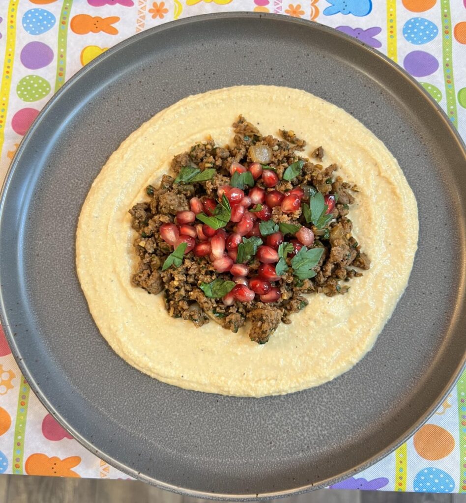 Hummus | spiced ground lamb | pomegranate