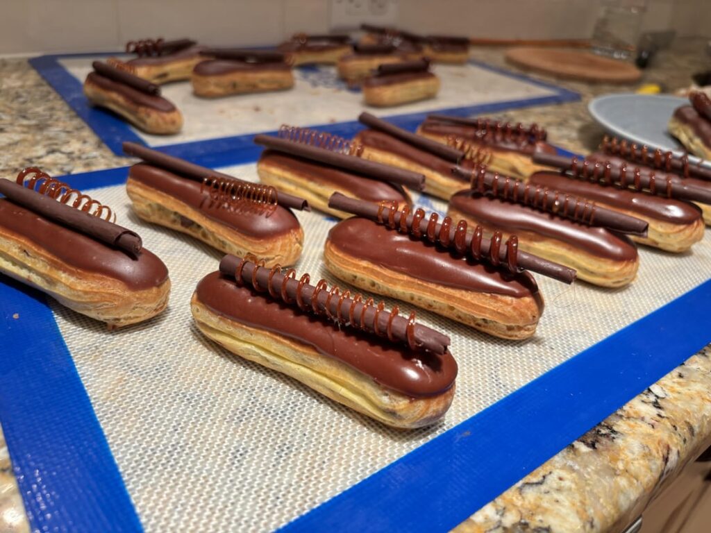 [homemade] chocolate caramel eclairs