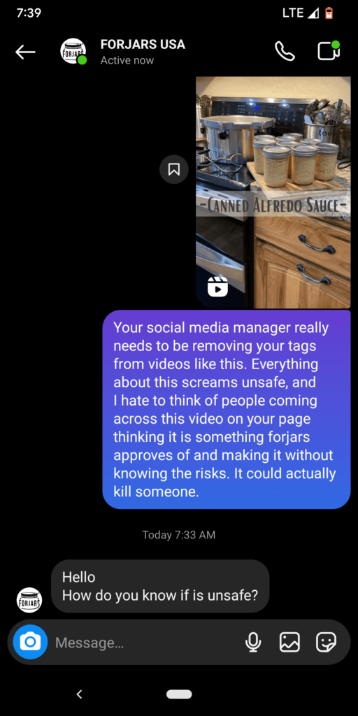 I don't know how I was expecting Forjars to respond, but this was not it.