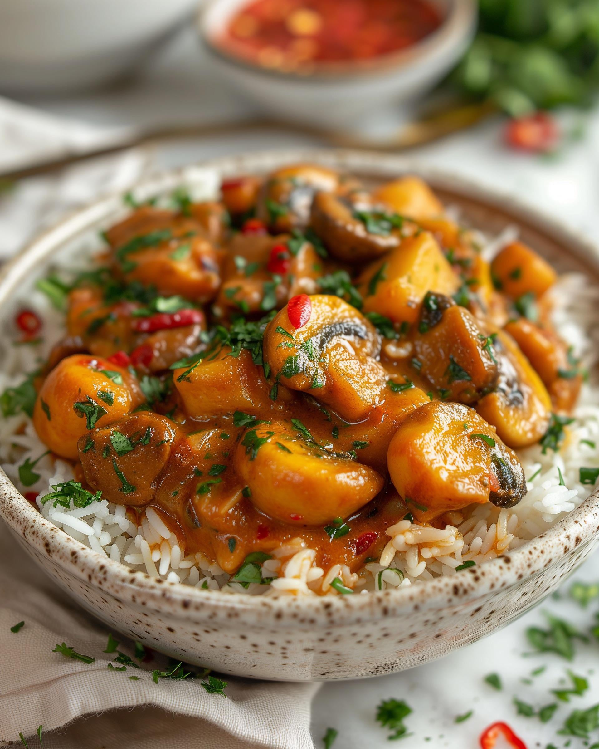 Vegan Mushroom Jalfrezi Dining and Cooking