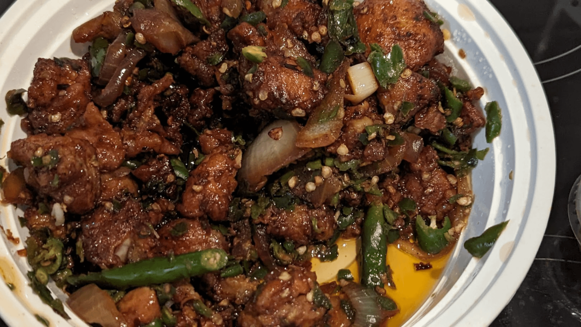 Chilli Chicken at Lucky's in Toronto