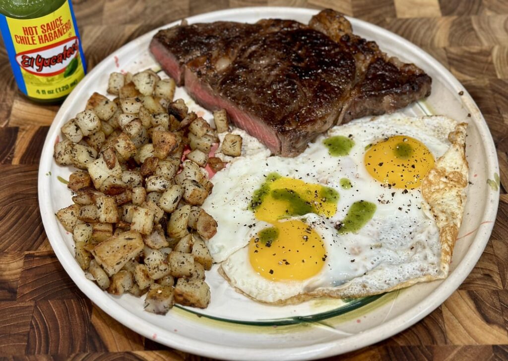 you guys like steak and eggs?
