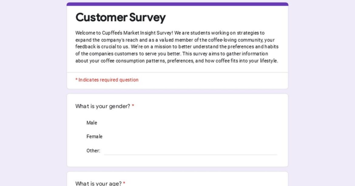 Coffee drinking survey