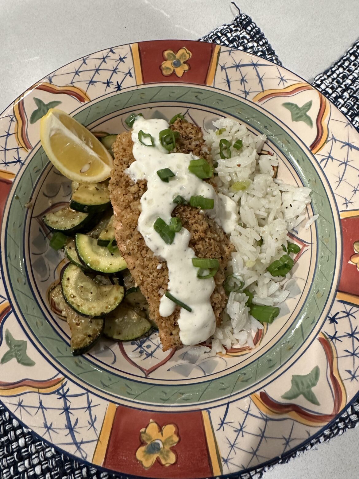 Walnut crusted salmon