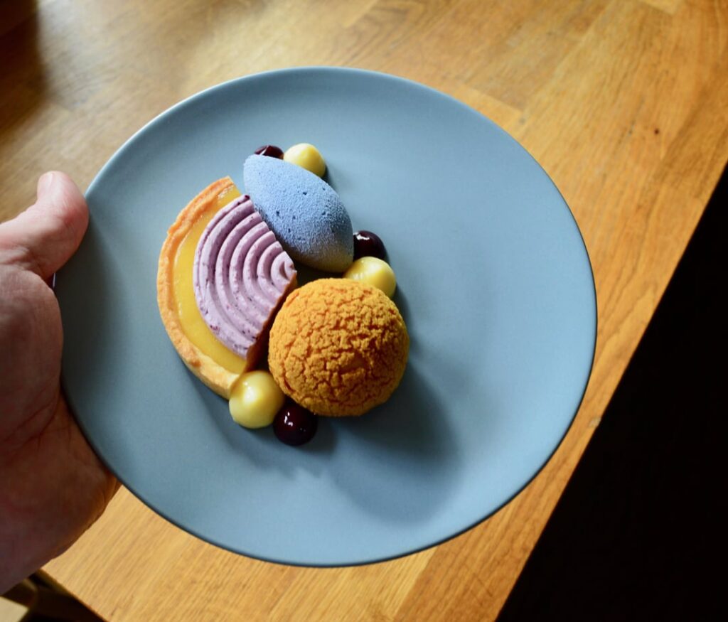 Lemon Tart, Blueberry, Green Cardamom