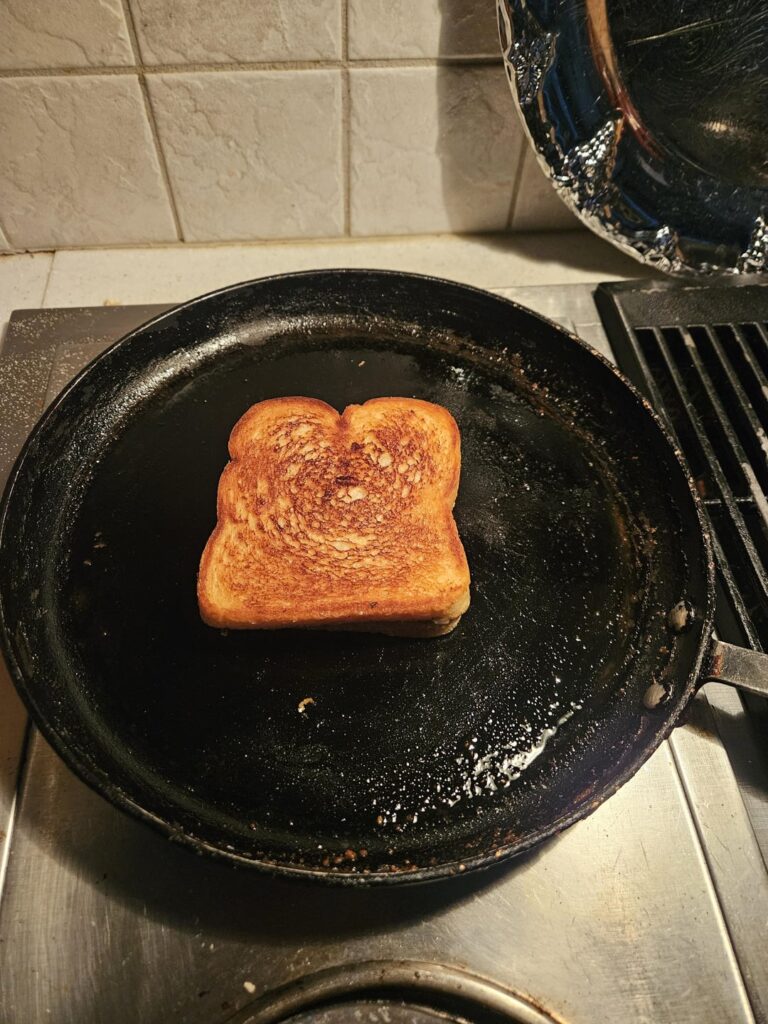 Basic grilled cheese with white american cheese