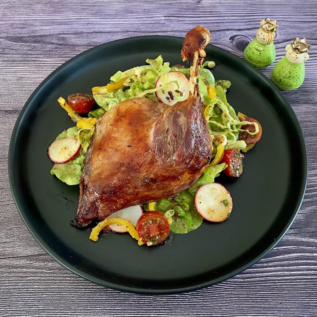 Easy duck confit with salad