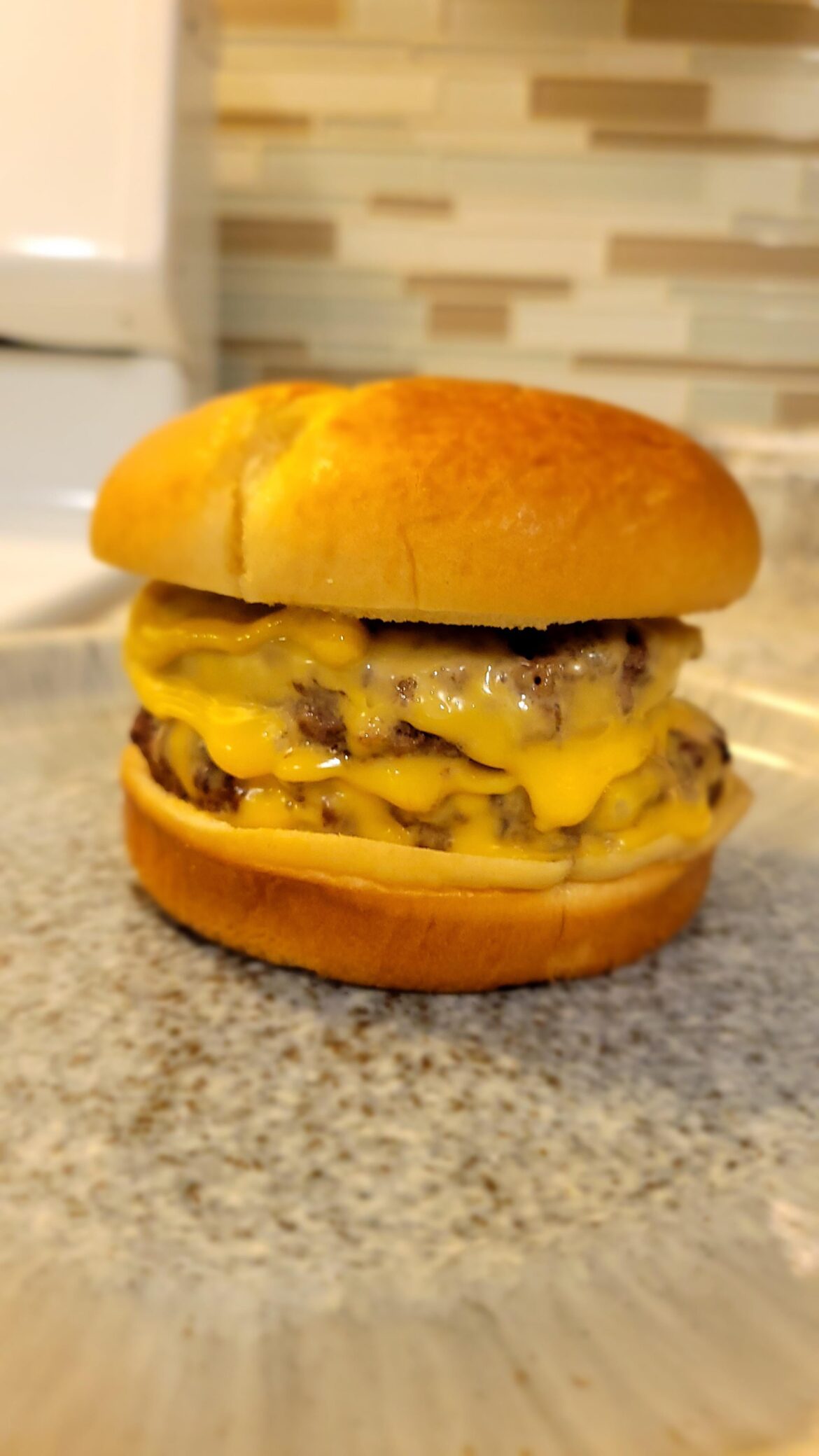 Double cheeseburger. Nothing fancy