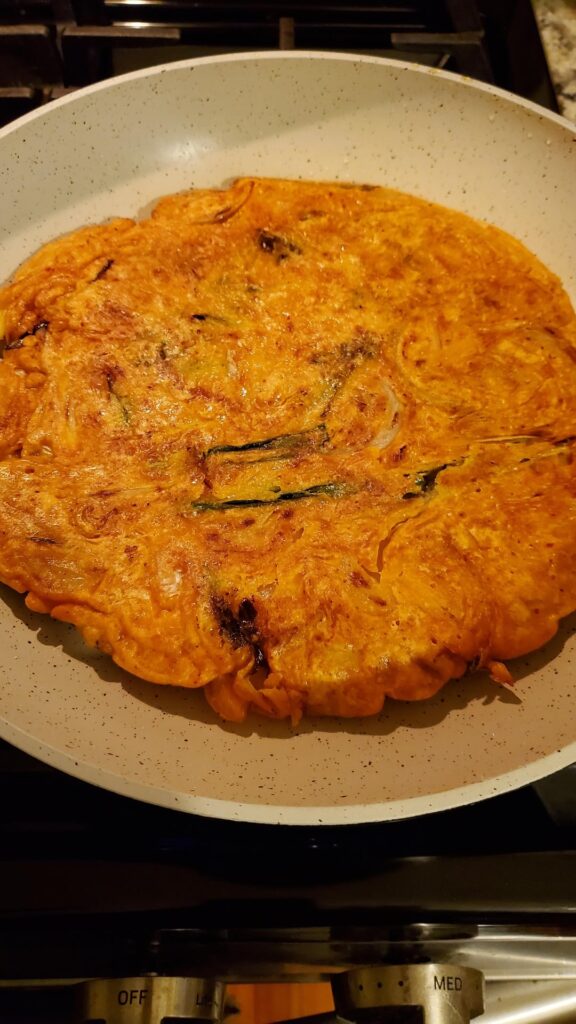 I finally had the time to make Kimchi pancake Kimchijeon 김치전