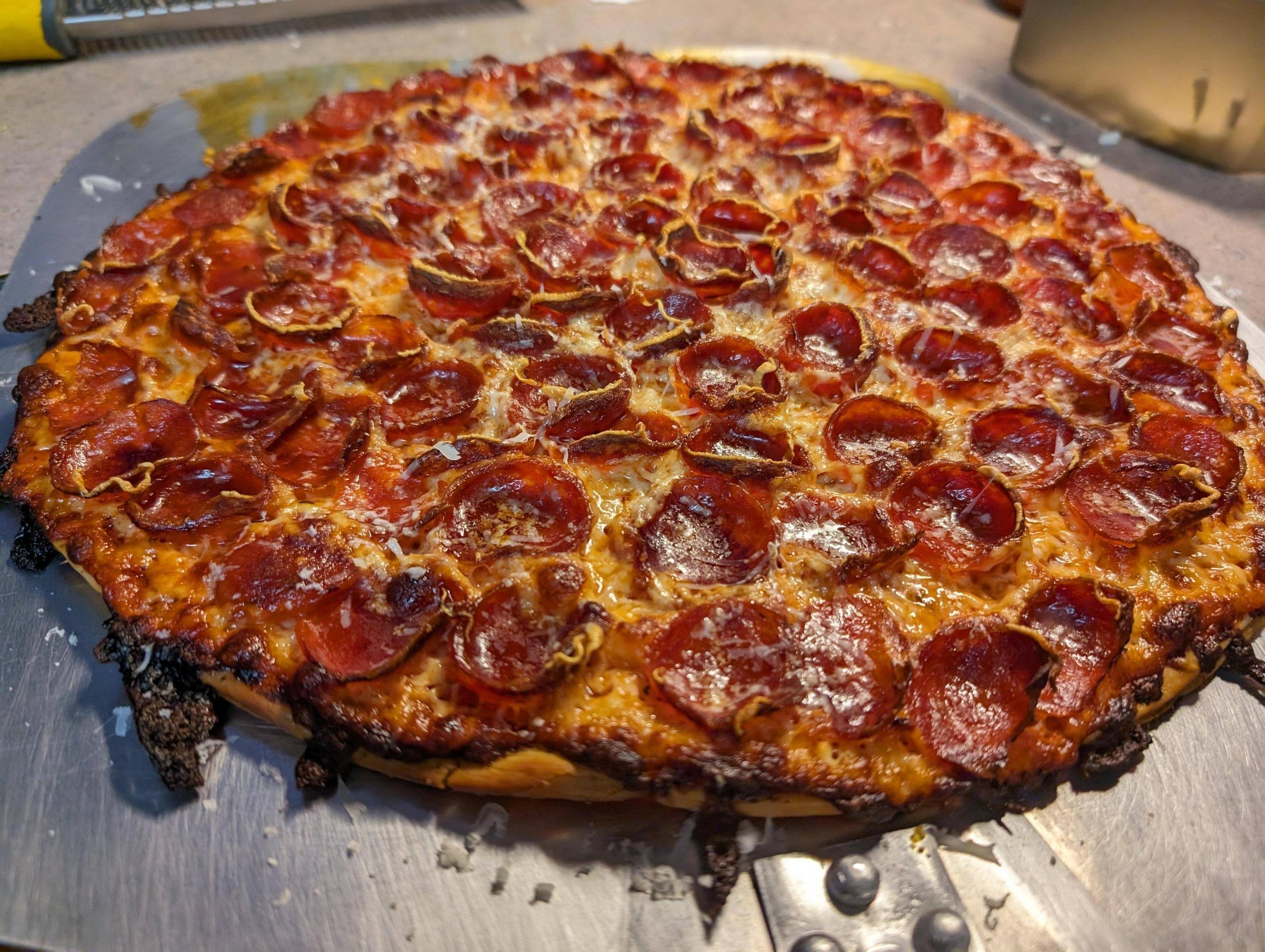 Our Chicago tavernstyle pie, based on J. Kenji LopezAlt's recipe