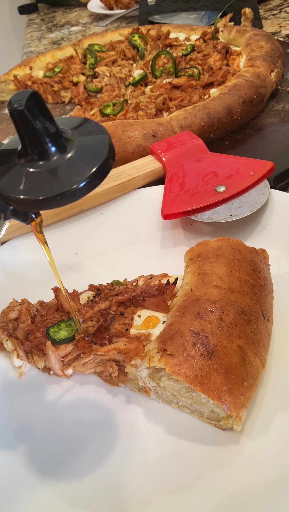 Smoked Halal chicken pizza