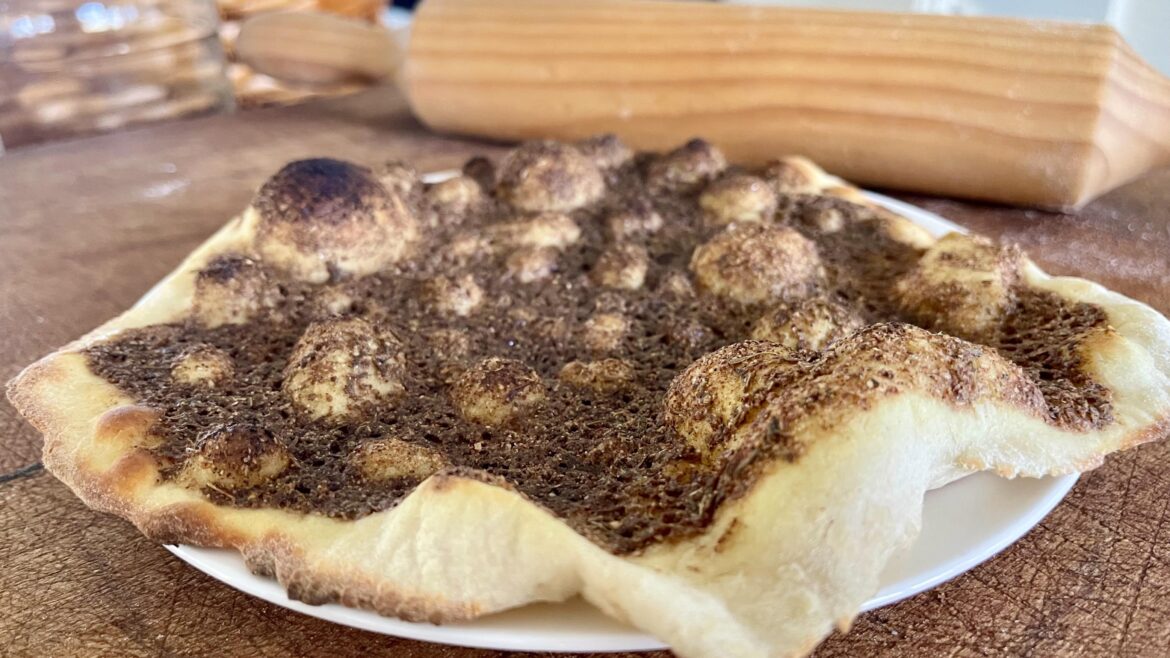 ZA’ATAR MAN’OUCHE – FLAT BREAD WITH HERBS