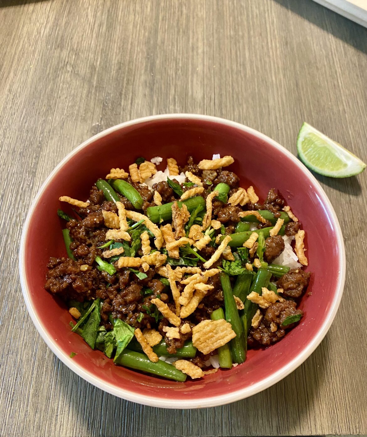 Sweet chili beef & bean bowl