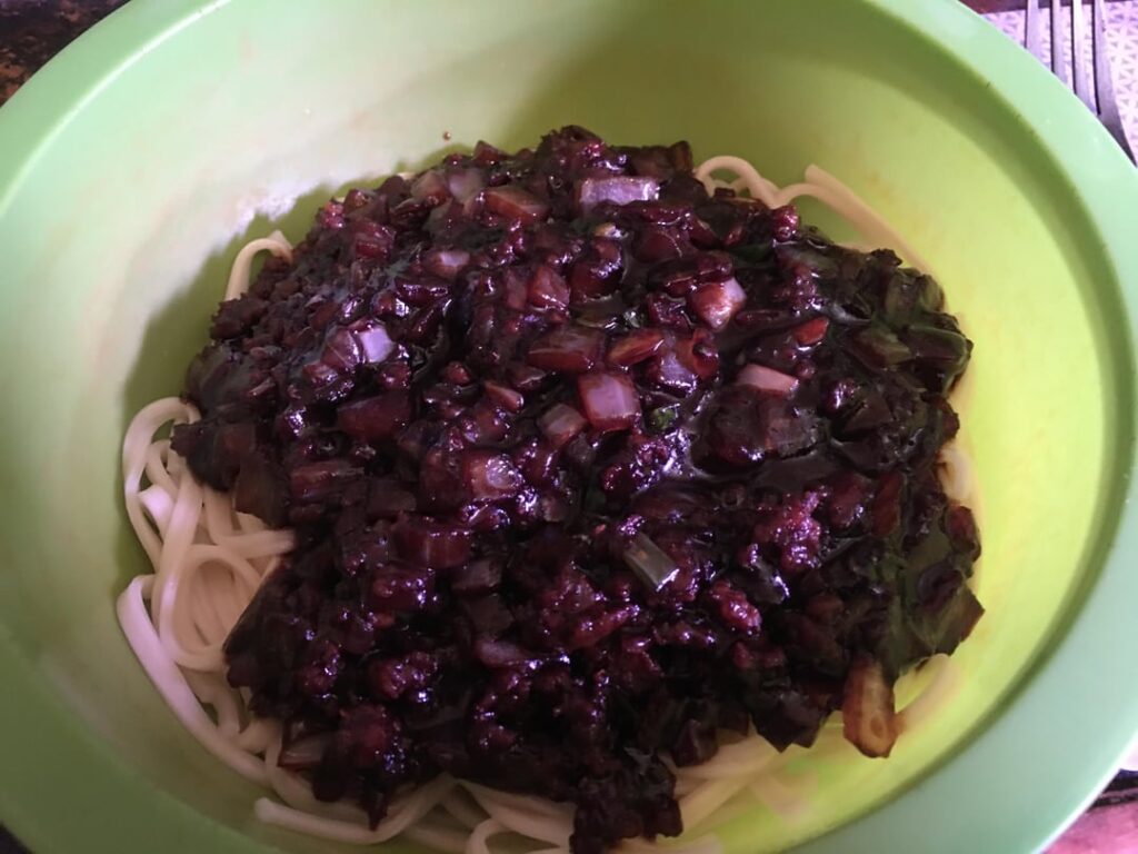 I made Jjajangmyeon! It was yummy! Recipe in the comments :)