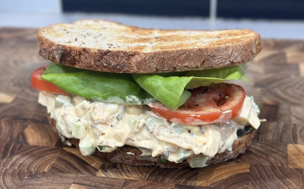 i got kinda stoned and decided to throw together some egg salad. little too much mayo but there’s some good things going on here.