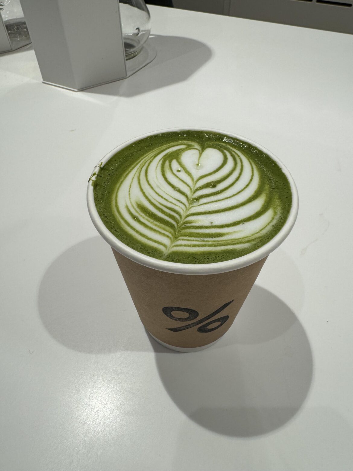 Matcha latte at Arabica in Toronto