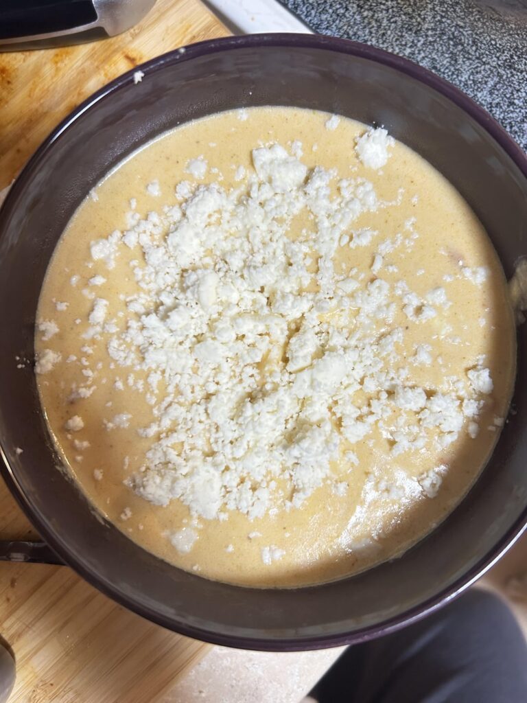 made my own queso & added the ghost pepper queso