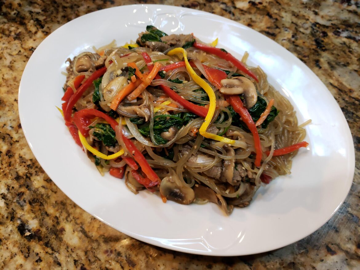 Hi there! So, I am new to Reddit (I finally gave in), but not new to cooking Korean food. I wanted to share some of the dishes I have made here as well. I will start out with the first one I ever made by myself, Japchae (잡채). I look forward to sharing more with you all ☺️