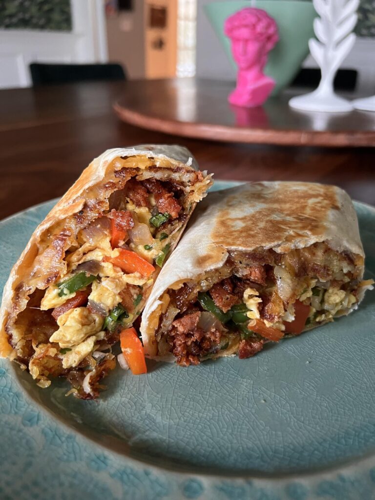 Breakfast burrito I made.