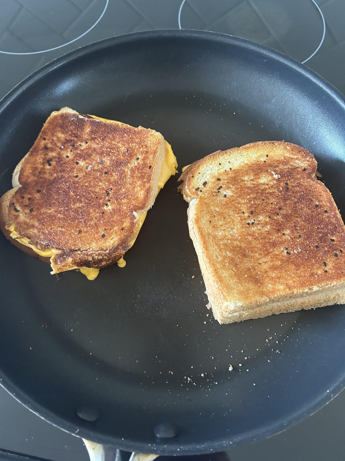 classic grilled cheese with garlic butter