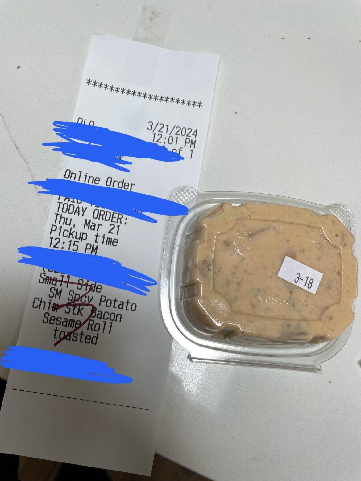 Mendocino Farms selling 3 day old potato salad, is this common?