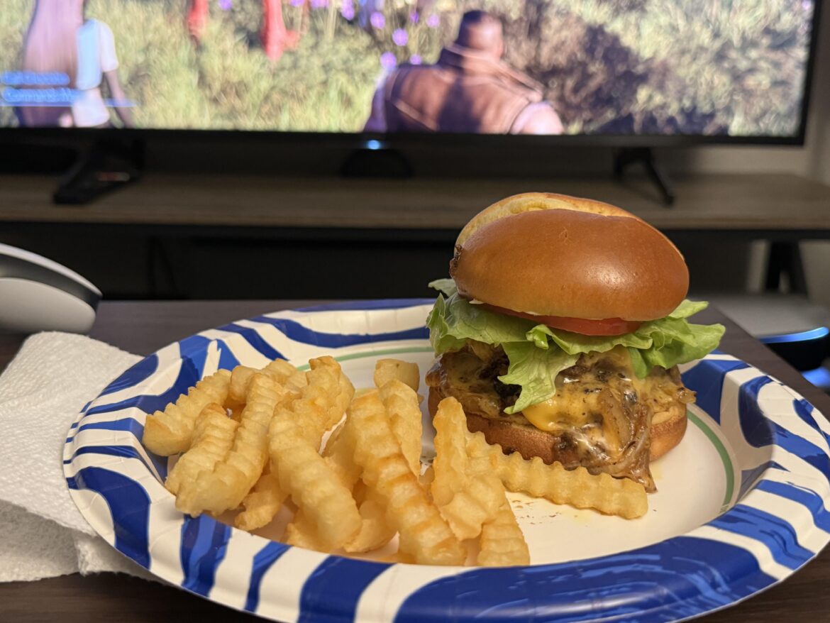 I made me a double cheeseburger while a take a break from gaming