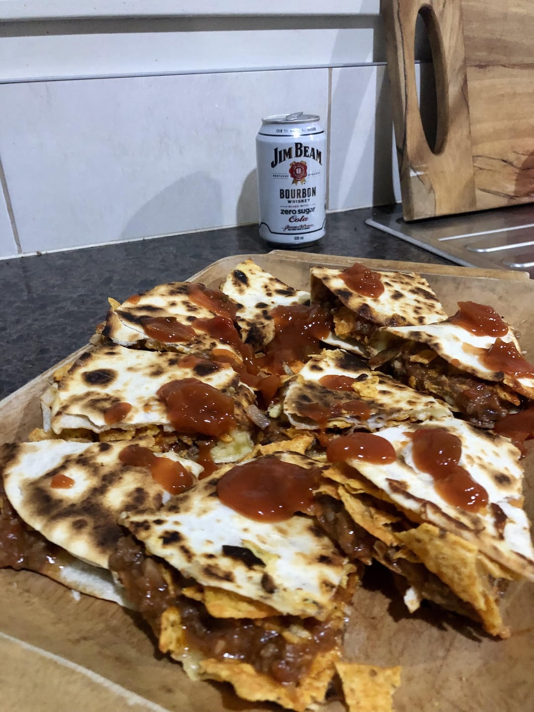 Cheesy beef & dorito quesadillas with salsa 👍🏼 Dining and Cooking