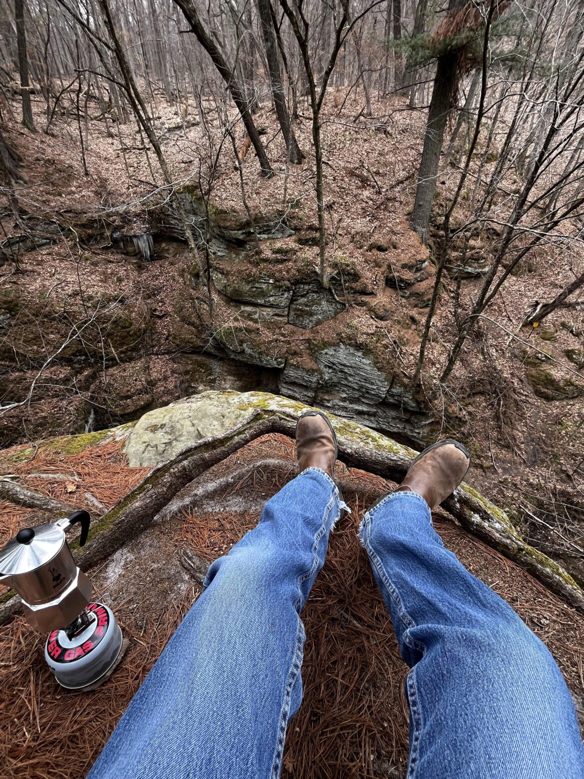 Getting a percolator and a camping stove is a great way to have coffee in the woods