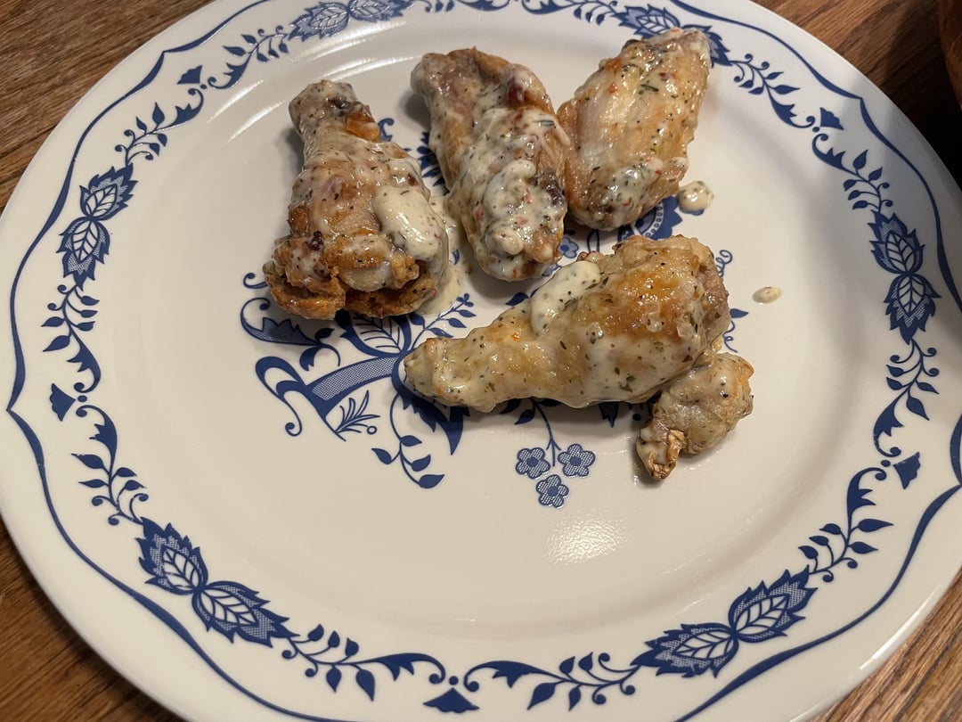 Air fried wings with Bdubs sauce Dining and Cooking