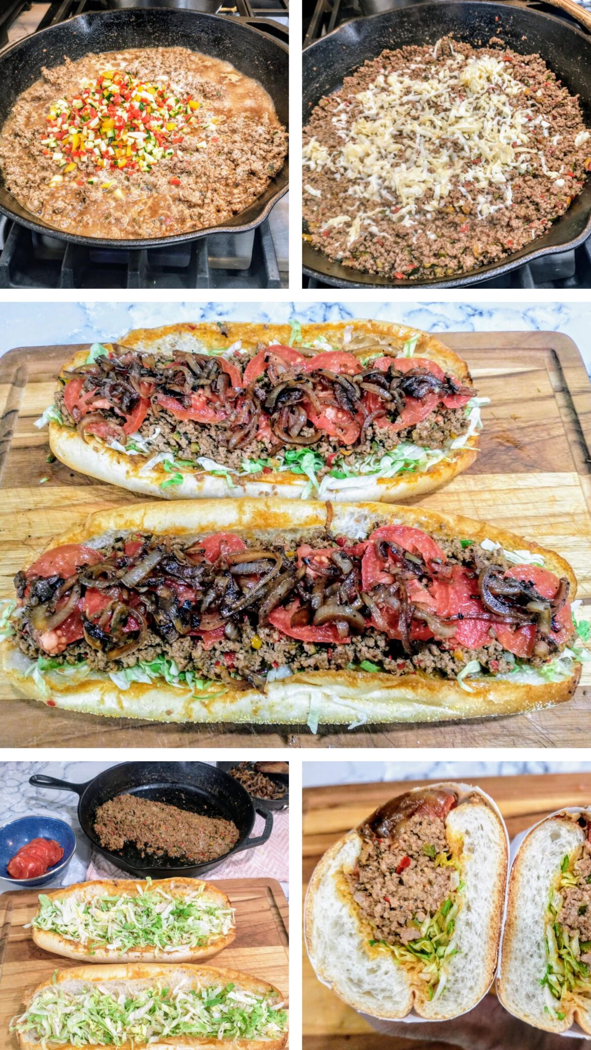 Homemade/modified version of a Chopped Cheese Sandwich (Turkey, Gouda Cheese, Bell Peppers, Zucchini, Tomato, Shredded Iceberg Lettuce, Sautéed Onions, and Spicy Mayo on Italian Roll).