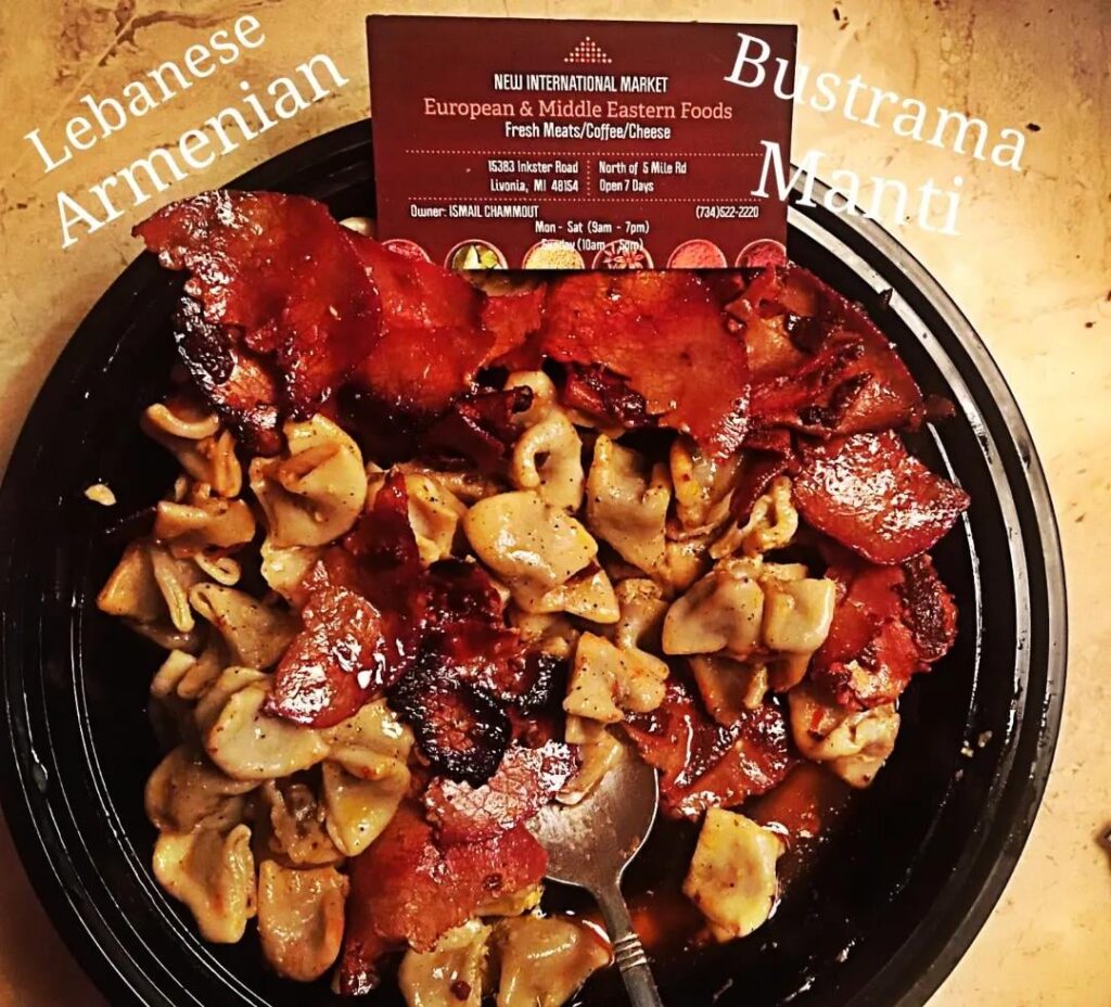 New International Market decades old Inkster and 5 mile Armenian Bustrama , Sojuk and Manti outstanding 👏. Ismail the owner great guy.