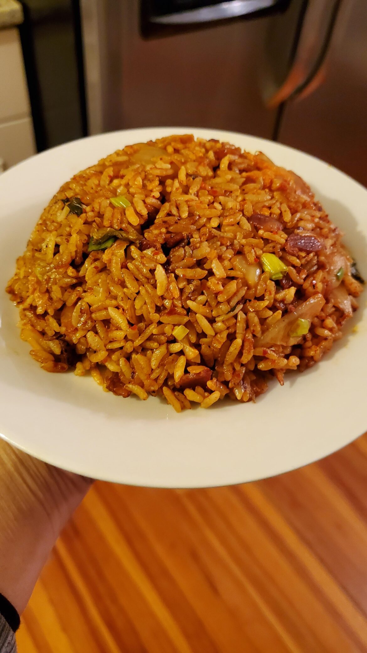 I made a bowl of kimchi  fried rice but it turned into brain rice.