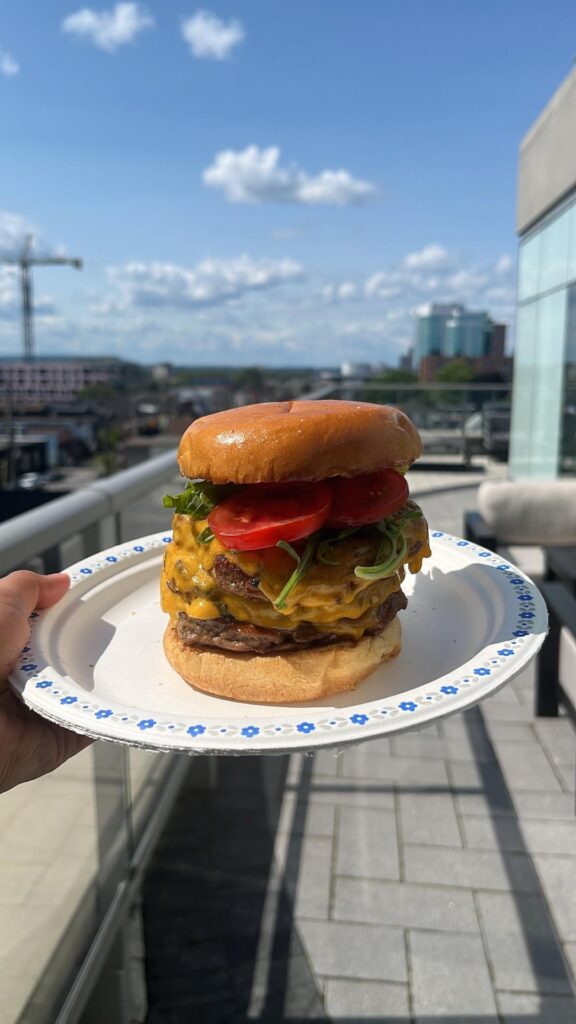 Triple & double burger at cookout