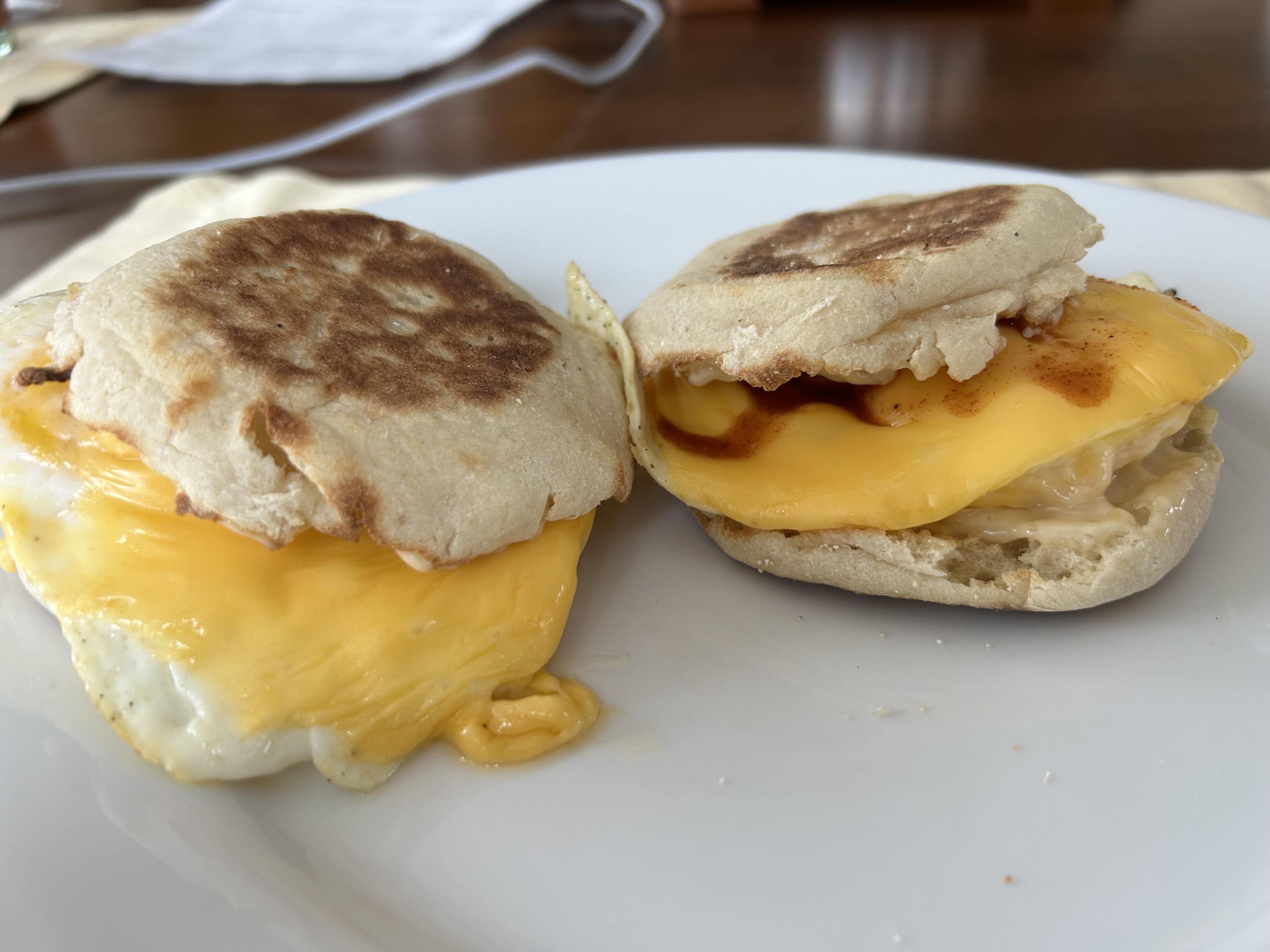 ‘eggmcmuffins’ with homemade ghost pepper mayo Dining and Cooking
