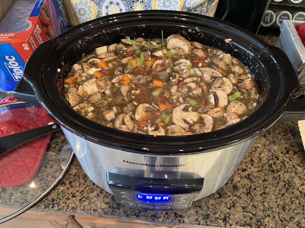 Vegetable, beef and barley soup