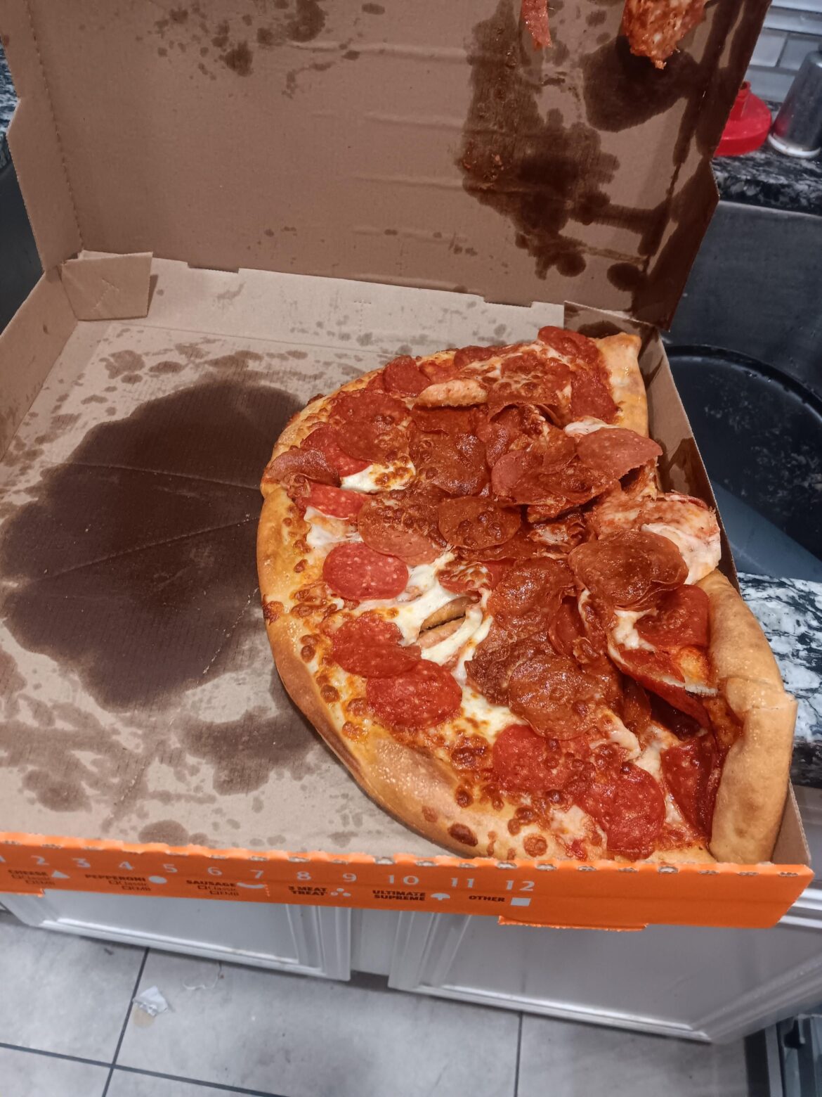 Poor OP had his pizza mauled