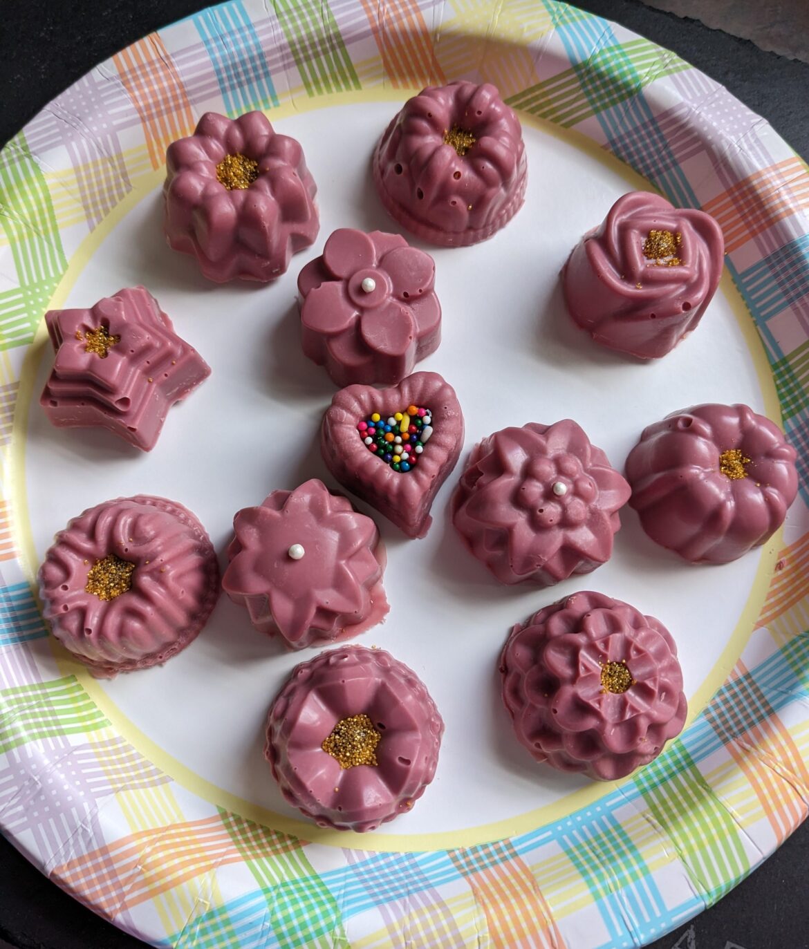 Made homemade ruby chocolate bonbons for my husband this anniversary.