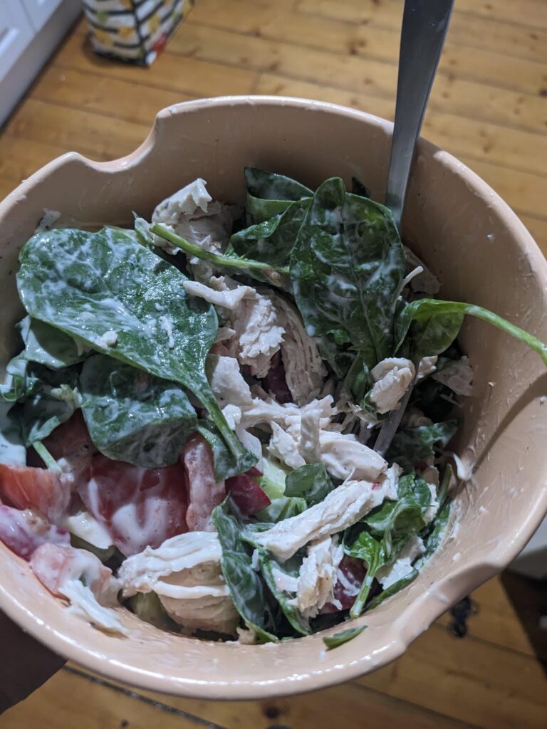 Chicken salad with yoghurt dressing