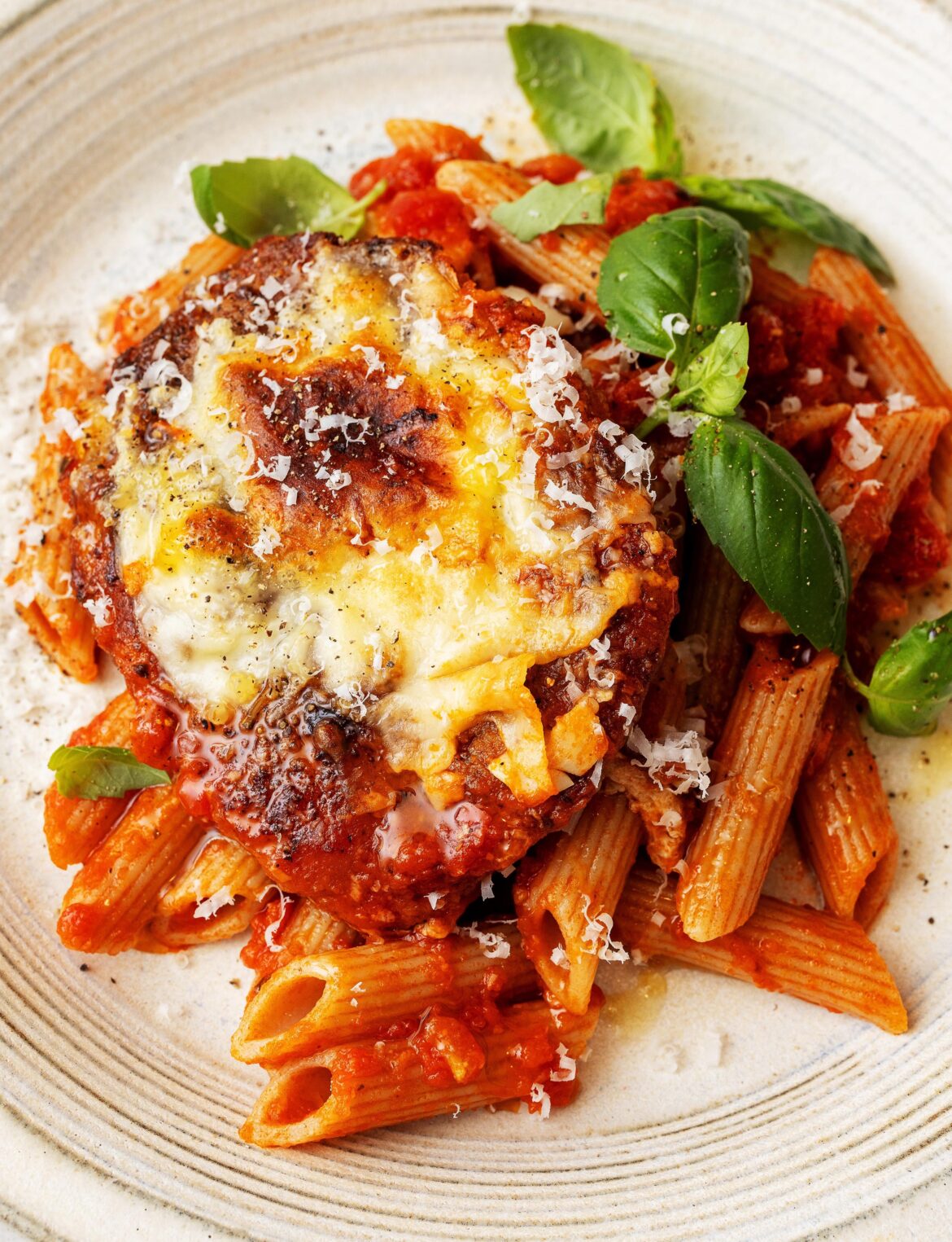 Cheesy Pork Cutlet with Pasta