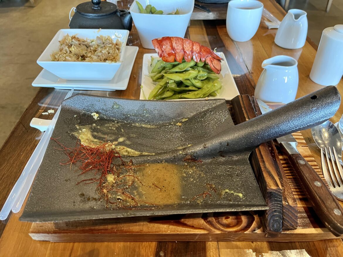 Surf and Turf at Morimoto Napa. Very tasty, did a double take when they brought it out on a shovel.