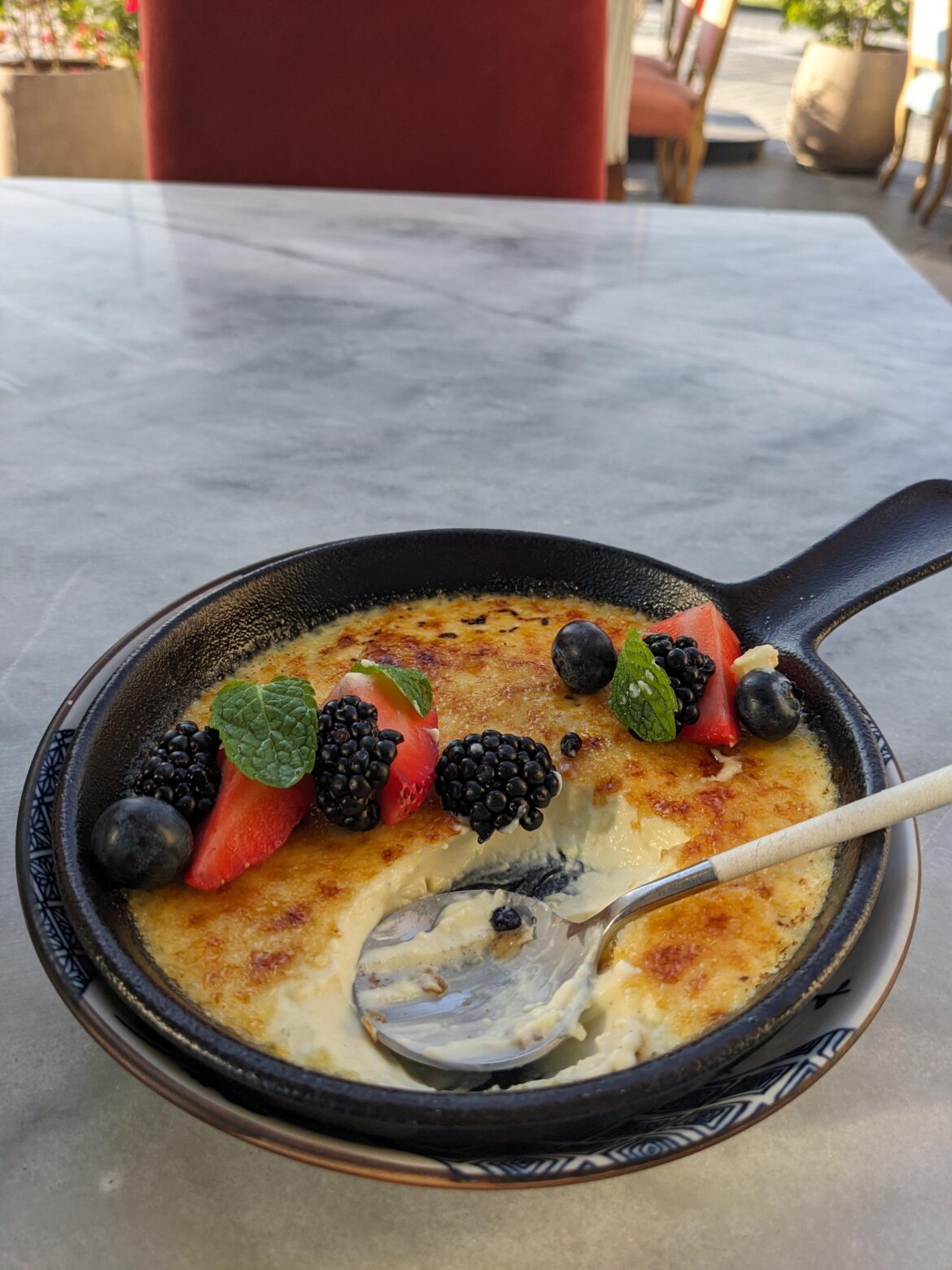 enjoying my Vanilla Crème Brûlée in sunny clear skies weather